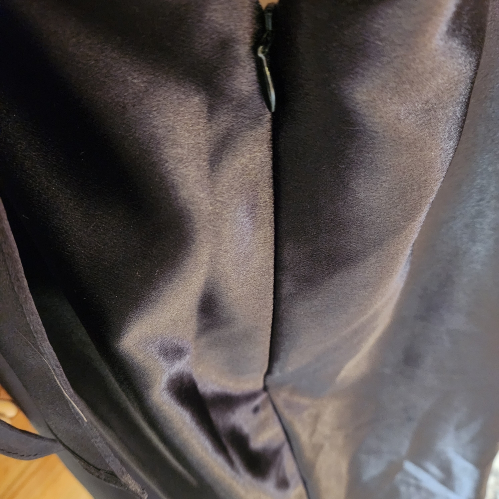 Stunning AW Bridal Black Satin Floor-Length Gown - Picture 9 of 10